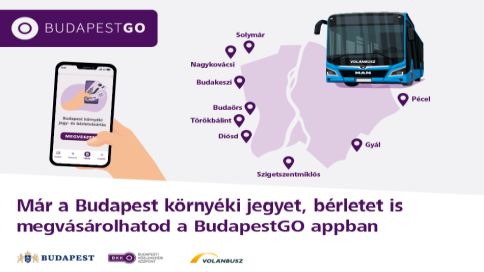 Már a BudapestGO applikációban is megvásárolhatók a Törökbálint környéki jegyek és bérletek